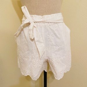 LOFT white eyelet shorts